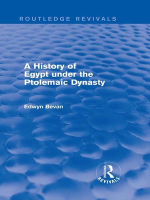 cover image of A History of Egypt under the Ptolemaic Dynasty (Routledge Revivals)